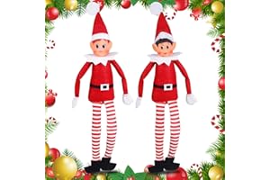 LPAOIS 40 cm Boże Narodzenie elf akcesoria bożonarodzeniowe z miękkim ciałem i winylową twarzą, czerwony elf chłopiec, nowość Naughty Girl and Boy Elves zabawka, zabawka, elfy dekoracja
