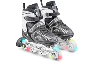 Apollo Super Blades X Pro, S, M, L, Roues LED illuminées Rollers pour Enfants idéals pour débutants, Patins à roulettes Confortables Patins Inline pour Filles et garçons