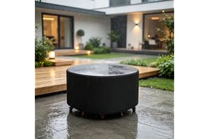 DSRDRFG Runt trädgårdsmöbelskydd, vattentätt Ø 150 x 150 cm/DxH utomhus, bordsskydd, vintersäkert presenning, trädgårdsmöbler