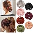 TOBATOBA Bird Nest Magic Hair Clip, 7Pcs Lazy Bird's Nest Plate Hairpin, Expandable Ponytail Holder, Velvet Hair Clips, Hair Accessories for Women