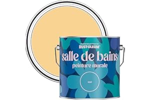 Rust-Oleum Peinture Jaune Résistante à l'eau pour Murs de Salle de Bains, Finition Mate - Moutarde 2.5L