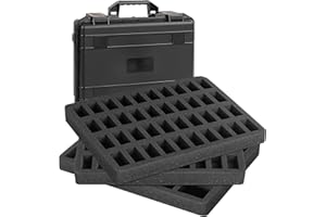 IPEB Miniature Sturdy Hard Case Figurine Minature Carrying Box,108 Slot Miniature Figure Hard Shell Case,Compatible with Most Miniatures,Black