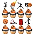 YCTHUNFISH 24 Pack Basketball Cupcake Toppers Basketball Player Slam Dunk Basketball Apparel Cupcake Picks Baby Shower Basketball Players Sports Theme Birthday Party Cake Decorations Supplies