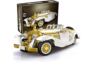 Mozewa Vintage Car Building Blocks, K500 Retro Sports Car Building Set to Build, 1:14 Scale Retro Car Model Vehicle Building Set for Adult,868 Pieces