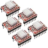 HALJIA 5PCS A4988 Stepstick Stepper Motor Driver Module + Heat Sink Compatible with 3d Printer Reprap