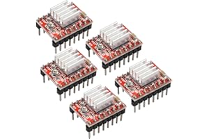 HALJIA 5 pcs A4988 Stepstick Stepper Motor Driver module + Dissipateur de chaleur Compatible avec imprimante 3d RepRap
