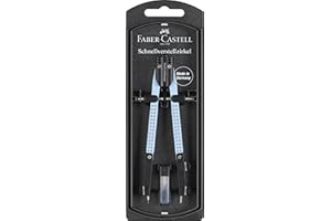 FABER-CASTELL 574454 - Kompas z szybką regulacją i zginanymi nóżkami, w zestawie z częściami zamiennymi i przewodami kompasu