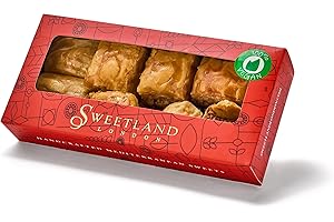SWEET LAND Sweetland Vegan Baklava Selection - 180 g | Handmade Traditional Lebanese Baklava | Ramadan, Mother's Day, Easter, & Eid | Mixed Selection Tray with Pistachio, Almond & Cashew Nuts | Gift Box