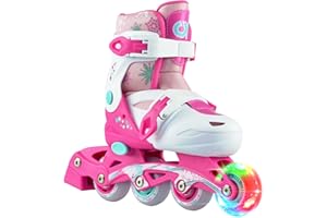 Pattini in linea 3in1 per bambini/pattini a rotelle Croxer Missy regolabili con ruota illuminata a LED