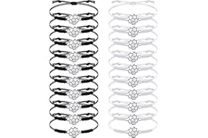 Jadive 20 Pieces Soccer Bracelets Adjustable Soccer Charm Bracelet Silver Soccer Braided Rope Bracelet Christmas Gifts for Girl Teens Most Sport Team Players