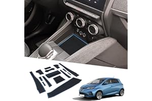 BIXUAN Compatible avec Renault Zoe 2020-2022 - Lot de 15 tapis antidérapants pour console centrale, accoudoir en caoutchouc, porte-gobelet, tapis de couture de porte, tapis de fente de porte