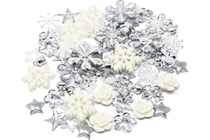 Special Touches 80 Mix Shabby Chic Resin Flatbacks Craft Cardmaking Embellishments (Winter)