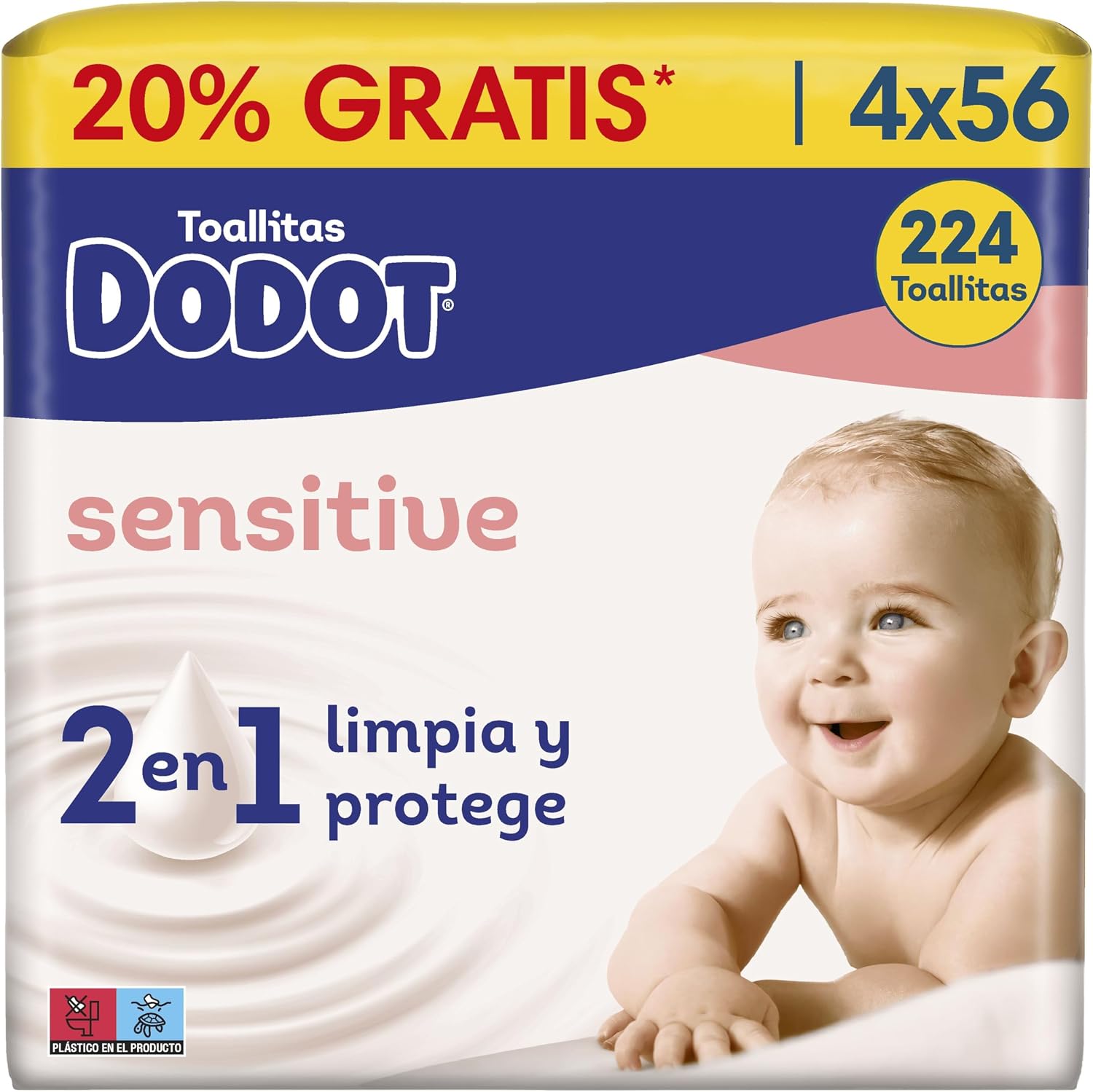 Dodot Toallitas para Bebé Sensitive - Paquete de 4 x 54 Toallitas - Total: 216 Toallitas