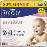 Dodot Sensitive Baby Wipes - Pack of 4 x 56 Wipes - Total: 224 Wipes