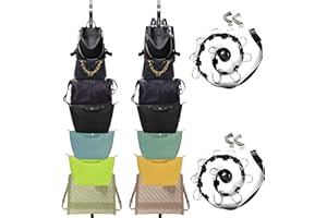 INOGIH Organizador de bolsas, soporte para colgar bolsos, almacenamiento sobre el armario de la puerta (estante para bolsos/2 piezas con capacidad para 20 bolsas)