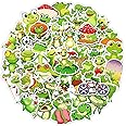 Frog Stickers 50Pcs Cute Cartoon Animal Stickers for Water Bottle Laptop Scrapbook Luggage Guitar Cars Bicycle Phone Computer Skateboard, Waterproof Kawaii Frog Stickers for Teens Kids Girls Adults