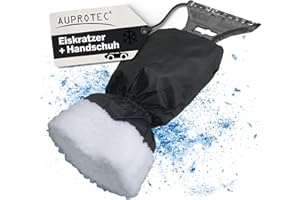 ‎AUPROTEC AUPROTEC Eiskratzer mit Handschuh gefüttert/Eiskratzer Auto mit Handschuh/Schneekratzer Auto/Scheibenkratzer Winter/Eisschaber Auto/Eiskratzer Auto Handschuh - Schwarz