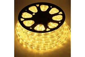 Forever Speed 50M Tubo Luminoso LED Flessibile, Impermeabile 1800 LEDs Per Esterni E Interni, Bianco Caldo, Per Natale, Matrimonio, Giardino, Tetto IP65