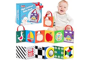SYNARRY Baby Soft Books 0-6 Months, Newborn Tummy Time Toys 6 to 12 Months, 3D Touch Feel Book Sensory Baby, Infant Activity Toy Gifts Boys Girls 0-3 6 9 12 18 Months