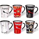 Set Tazzine Caffè in Porcellana - 6 x 125 ml - Tazze Cappuccino - Particolari - Espresso