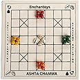 Enchantoys Ashta Chamma Cotton Fabric Board Game | Chowka Bara,Katta Mane,Taayam,Kaangi Chaala,Kaana Dua,Traditional Indian Ludo | Travel-Friendly Game | Suitable for Children 4+ Years