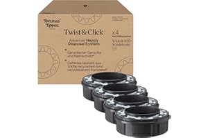 Tommee Tippee Twist & Click Advanced Windelbehälter, Original-Nachfüllkassetten, exklusive 4er-Packung, für einfaches Nachfüllen und ein tolles Preis-Leistungs-Verhältnis (Verpackung kann variieren)