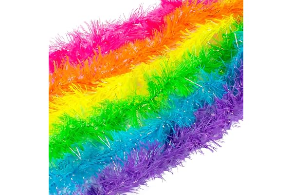 SSKHE Lot de 6 boas en plumes artificielles colorées - Décoration pour femme - Pour déguisement, fête de mariage, danse, décoration d'intérieur