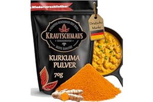 ‎KRAUTSCHMAUS 70 g Turmeric Powder by Krautschmaus, Turmeric Powder, Ground Turmeric Spice, Finely Ground Turmeric Root, Curcuma Powder without Additives