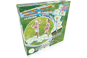 Shopping Hero Wasserspielmatte Wasserspielzeug Hüpfspiel , Himmel & Hölle Spiel für den Garten 178x59cm