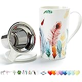Tasse à Thé Tea Forté Kati Cup - Céramique Double Paroi, Avec Infuseur Inox Et Couvercle, Capacité 12 Oz (360ml)