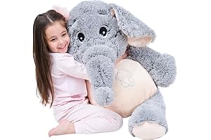 IKASA Grand Eléphant Animaux en Peluche Eléphant Géant Peluche Douce (Gris, 100 cm)