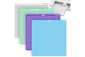 Pavlleen 4 Pezzi Tappetino da Taglio per Silhouette Cameo 4/3/2/1, 30,5 x 30,5 cm, Tappetino Taglio di Ricambio Quadrato, Autoadesivo, Plotter da Taglio Accessories