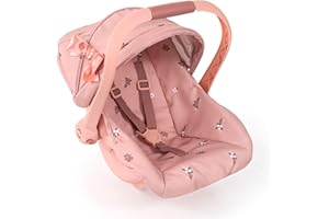 Bayer Design 67926AA Fotelik samochodowy dla lalek EasyGo, z dachem i uprzężą, pasuje do wózka dla lalek Neo Vario / Xeo