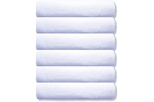 A & B TRADERS Guest Towels Packs 100% Egyptian Cotton 30cm x 50cm Soft Quick Dry (White, 6)