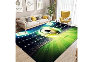 Dai Lufei Fußballplatz Spielteppich, 3D FußBall Teppich Jugendzimmer Eisfeuer Flammen Bedruckt Großflächige Teppich Sport Fußballplatz Bodenmatte Für Schlafzimmer, 120x160cm