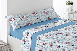 DECASATEXTIL -Juego de sábanas Infantil 90x190- Sabanas Microfibra, para niños y niñas con diseños Divertidos. ¡CREA un Dormitorio mágico Hoy Mismo! (Camiones Azul)