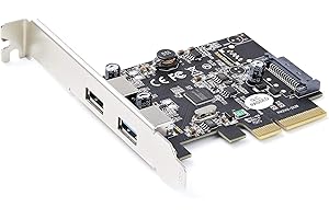 StarTech.com Carte PCIe 2 Ports USB - 10Gbps/port - Carte Contrôleur Hôte USB 3.2 Gen 2 Type-A PCI Express 3.0x2 - Carte Adaptateur Add. - Full/Low Profile - Windows & Linux (PEXUSB312A3)