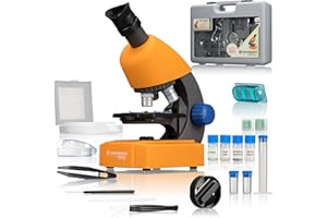 Bresser Optics 8851310 Optical Microscope 640x - Microscopio (Optical Microscope, 640x, 40x, 2X, Naranja, De plástico)