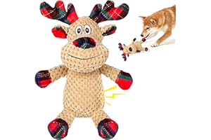 VORZOKISPL Weihnachtshunde Spielzeug – Quietschendes Rentier aus Plüsch, Weiche Plüsch Quietschend Spielzeug für Hunde, Spielzeug für kleine, große Hunde, Interaktive Hund Weihnachtsspielzeug