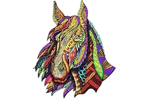 Holzpuzzles für Erwachsene und Kinder, Tulolvae Galoppierendes Pferd Wooden Puzzle, Einzigartige Tierform Holzpuzzle, Puzzle Holz Kreative Geschenke Für Die Familienspiel Sammlung, 29*24.3cm, 192 Teil