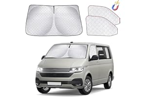 ZATOOTO Car Windscreen Sun Shade Compatible with VW T5 T6, 3 Pieces Car Sun Visor Windscreen Cover, Internal Blackout Privacy, Sun Protection, Foldable