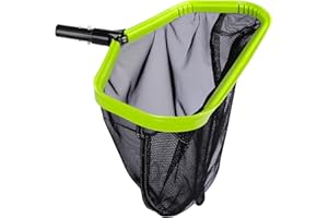 Yeabett Poolnetz, Hochleistungs-Skimmernetz für Pools – Doppellagiges tiefes Netz, rostfreier Aluminiumrahmen, Algen und Schmutz, passend für Poolstangen (32 mm), grün (ohne Stange)