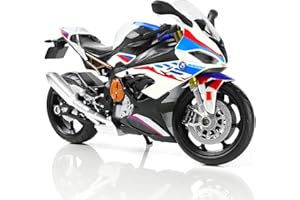 Risopen 1/12 S1000RR Motorcycle Model Toy Mini Alloy Metal Diecast Motorcycle Model White Motorcycle Model Toy Sport Motorcycle Racing Model Collection Gift for Men Kid Boy