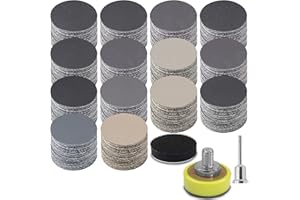 180 Pieces 1 Inch Sanding Disc, GOH DODD Wet Dry Sandpaper with Soft Foam Pad and Backing Pad 1/8 Inch Shank, 60-10000 Variety Grits Grinding Abrasive Sand Paper for Auto Metal Wood Grass Jewelry