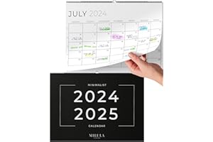 MILULA STUDIOS Wall Calendar 2024/25 UK - 2024 2025 Calendar Month to View - July 24 to Dec 25 (18mo) - Family Calendar - Wall Calendar for Easy & Efficient Planning - Calendar 2024/25 UK Family Planner