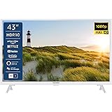 Telefunken XF43K550-W 43 Zoll Fernseher / Smart TV (Full HD, HDR, Triple-Tuner) - 6 Monate HD+ inklusive [2022] [Energieklass