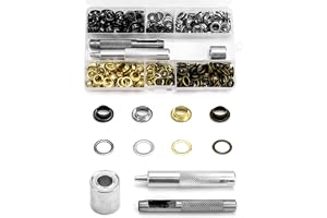 QWORK 200 st ficköljett, 8 mm, öljetthänger, med 3 verktyg och förvaringslåda, för presenningar, bälten, skor, hatt, 4 färger