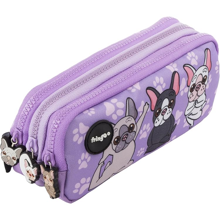CHIFIGNO Cute Dachshund Dogs Brown Large Capacity Pencil Case Pouch - View #2