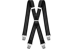 Decalen Bretelle Uomo Donna X Forma Elastici Registrabili Clip molto forti Colori Nero Blu Rosso