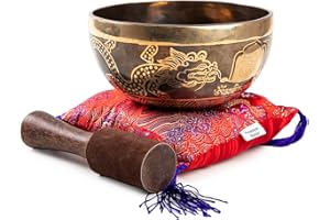Grande set di campane tibetane – Master Healing Grade Sound Bath Therapy Kit – Utile per meditazione, yoga, pratica olistica Himalayan Bazaar